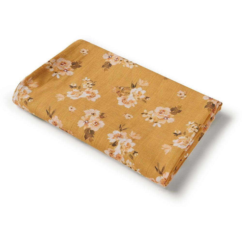 Golden Flower Organic Muslin Wrap - Muslins Wraps &amp; Swaddles