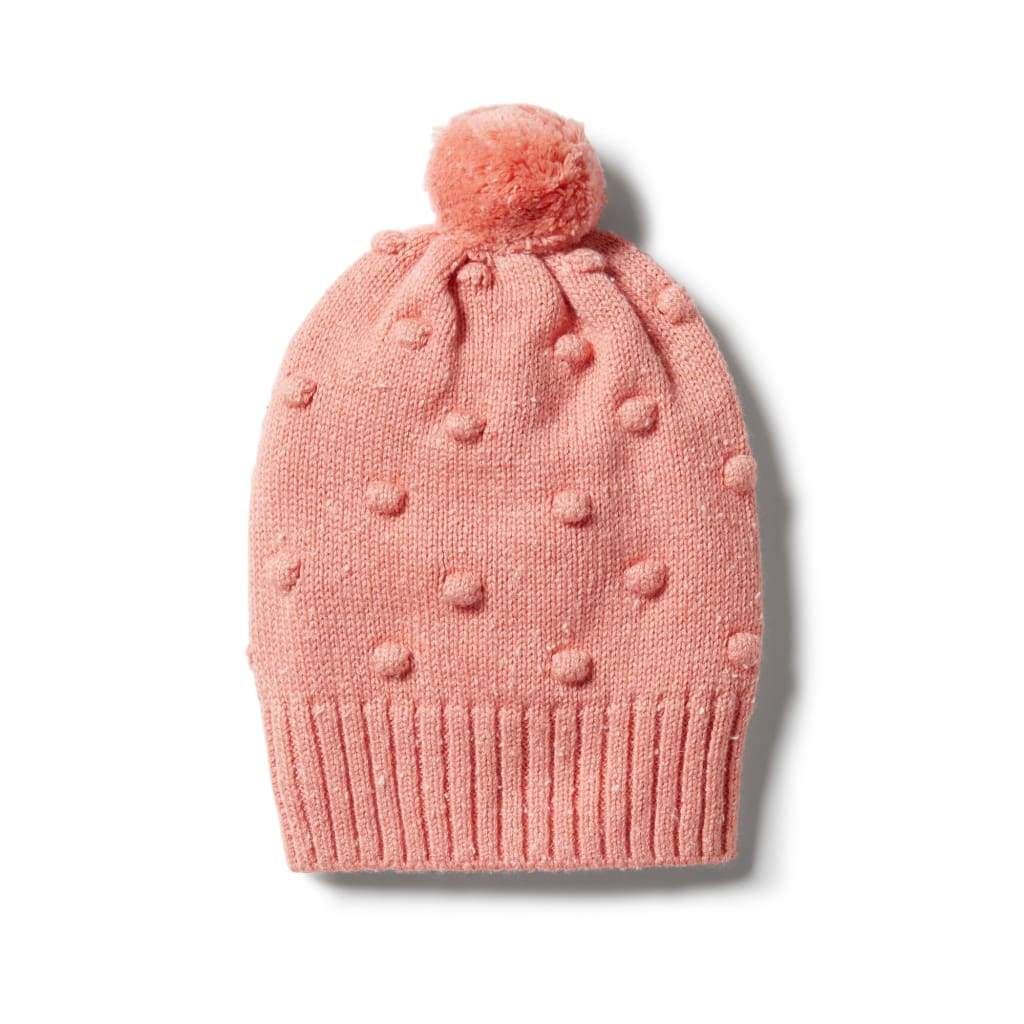 Knitted Spot Jacquard Hat - Flamingo Fleck - Baby Clothes