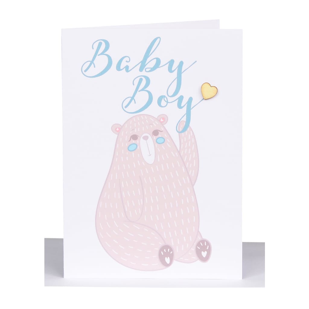 Lil’s Cards - Assorted - Baby Boy Scandi Bear &amp; Heart - accessories