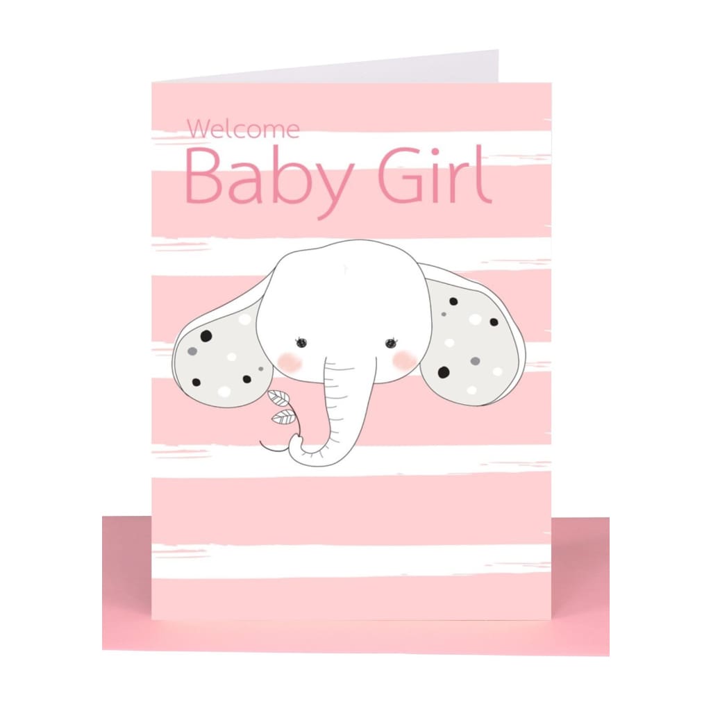 Lil’s Cards - Assorted - Baby Girl - Pink Stripes &amp; Elephant - accessories