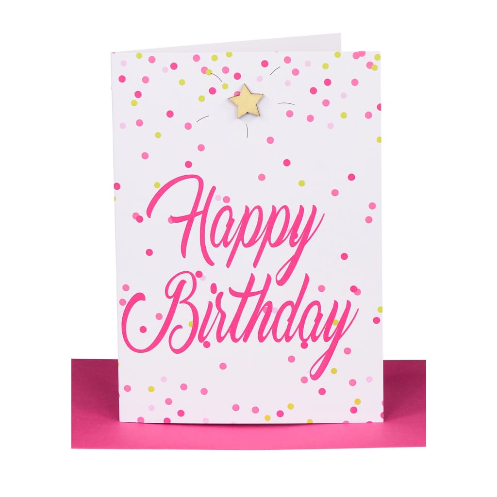 Lil’s Cards - Assorted - Happy Birthday - pink Confetti - accessories