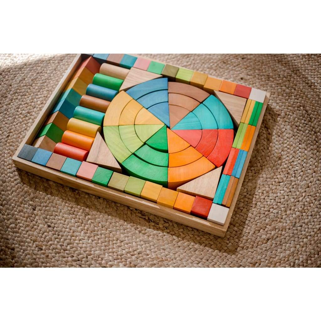 Jumbo Natural Rainbow Blocks 86 pcs - Play&gt;Educational Toys