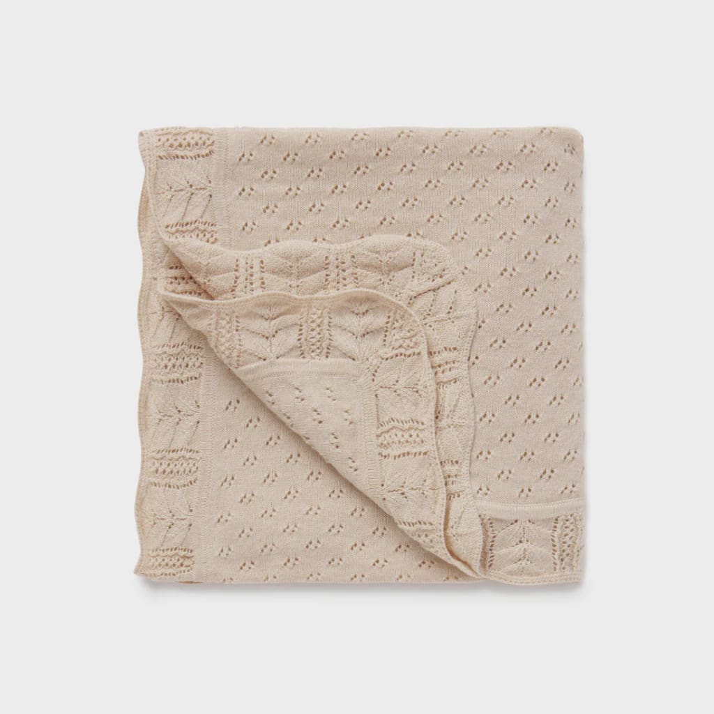 Oatmeal Pointelle Knit Blanket - Bedding &amp; Blankets