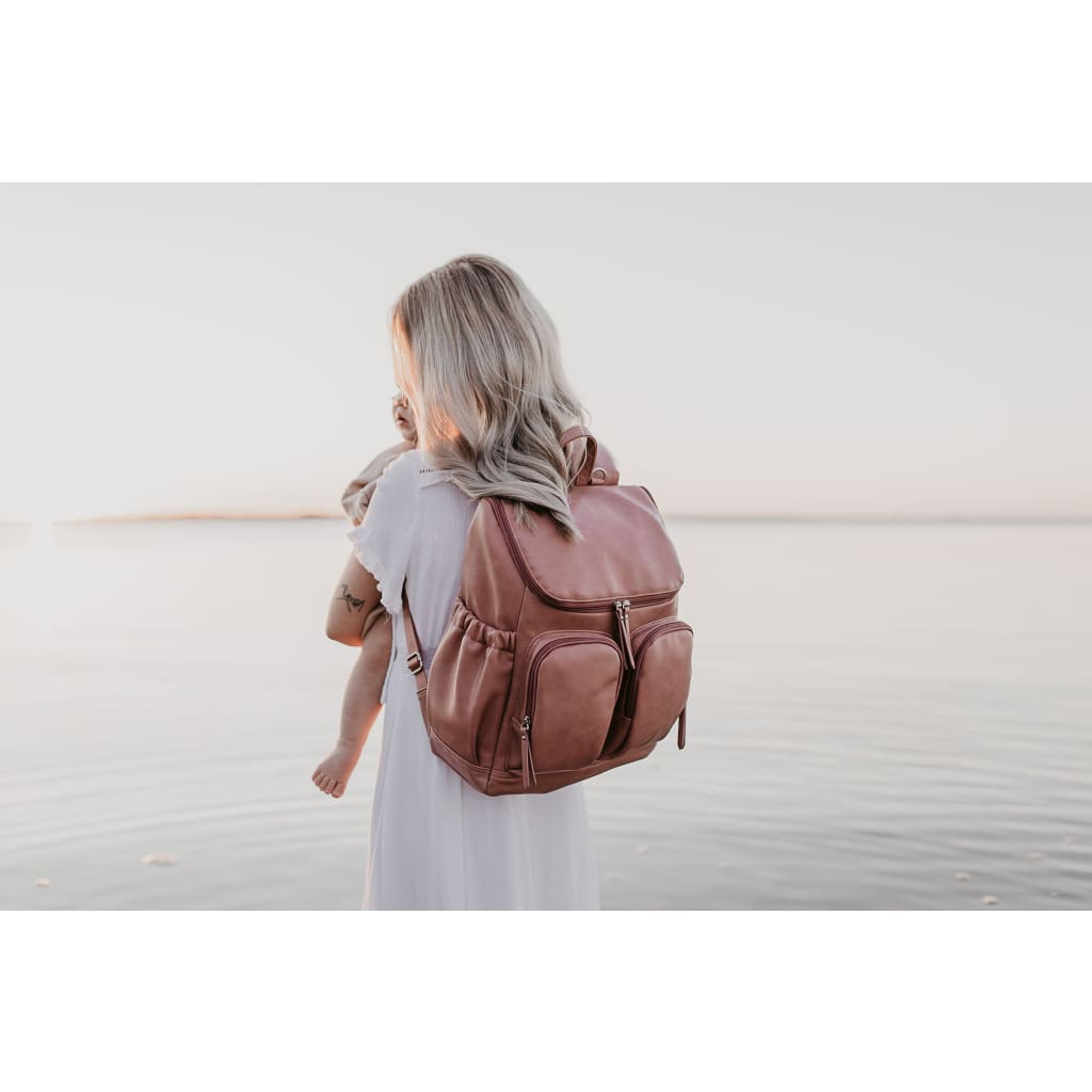 OiOi - Dusty Rose Faux Leather Backpack - accessories