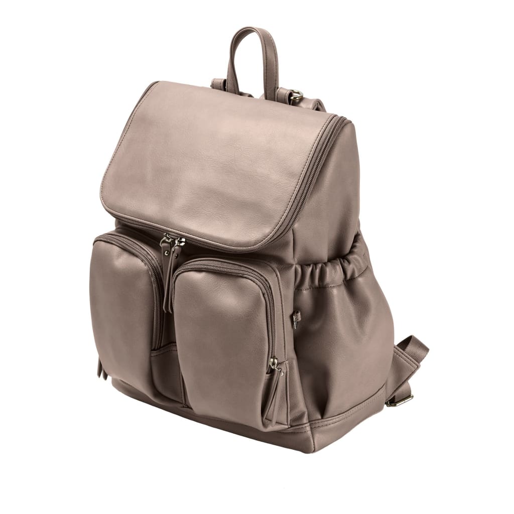 OiOi - Taupe Faux Leather Backpack - accessories