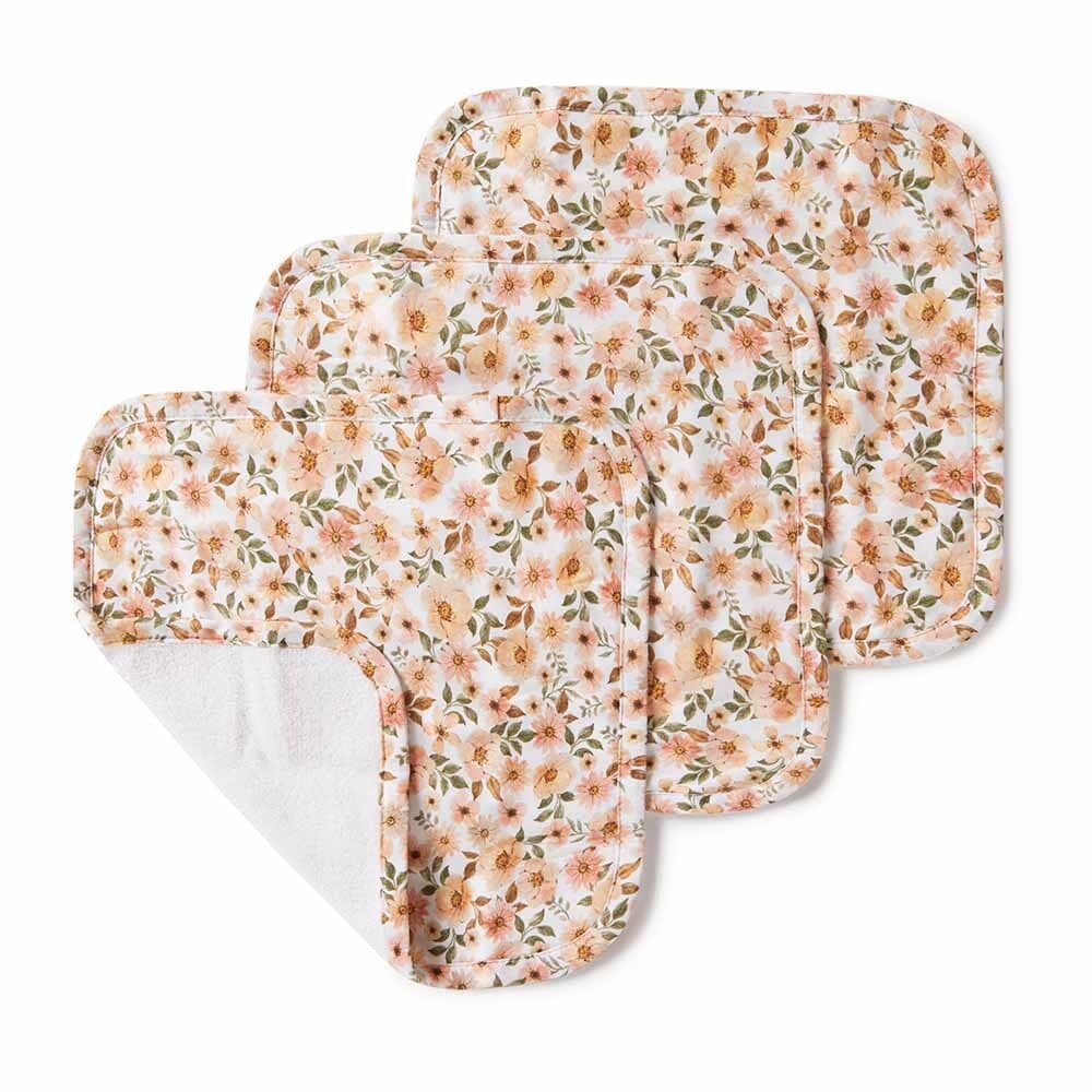 Spring Floral Organic Wash Cloths - 3 Pack - Baby