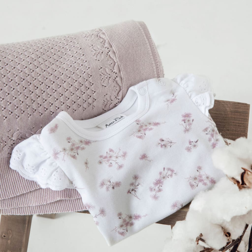 Violet Heirloom Knit Blanket - Bedding &amp; Blankets