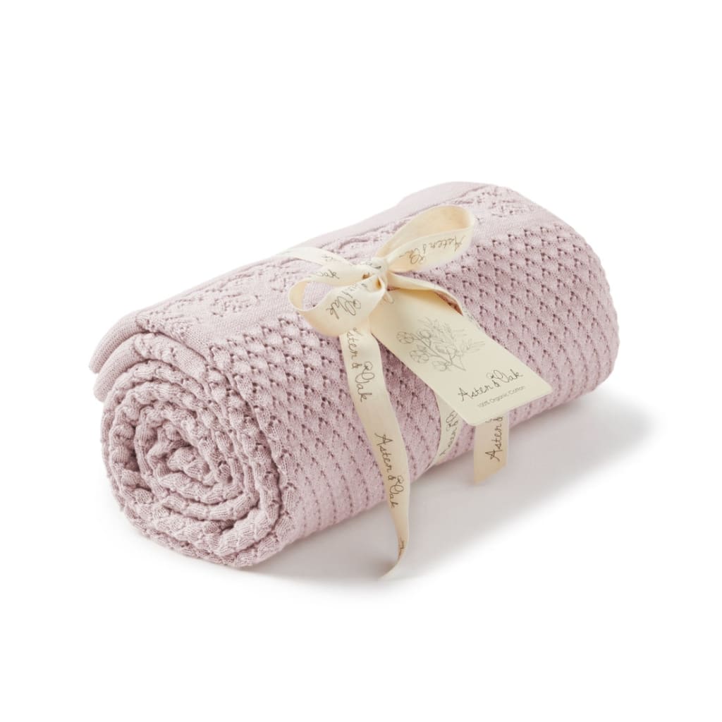Violet Heirloom Knit Blanket - Bedding & Blankets